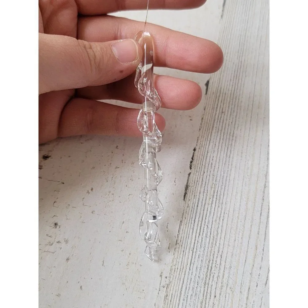Swirl icicle clear ornament Xmas decor figure‎